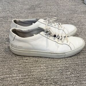 Common Projects Men's White Leather Low-Top Casual Sneakers